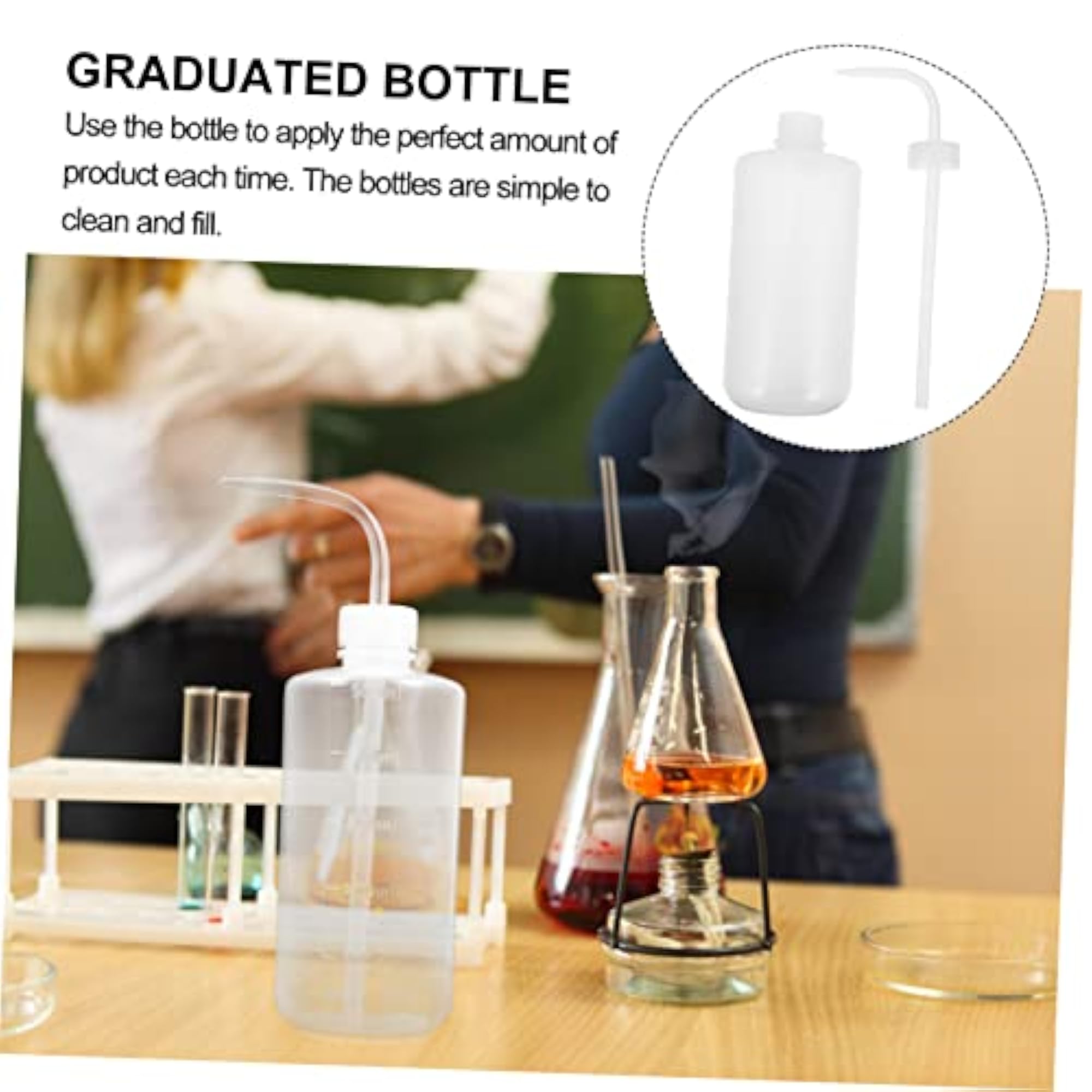 6pcs Squeeze Wash Bottles Plastic Scale Rinse Bottles